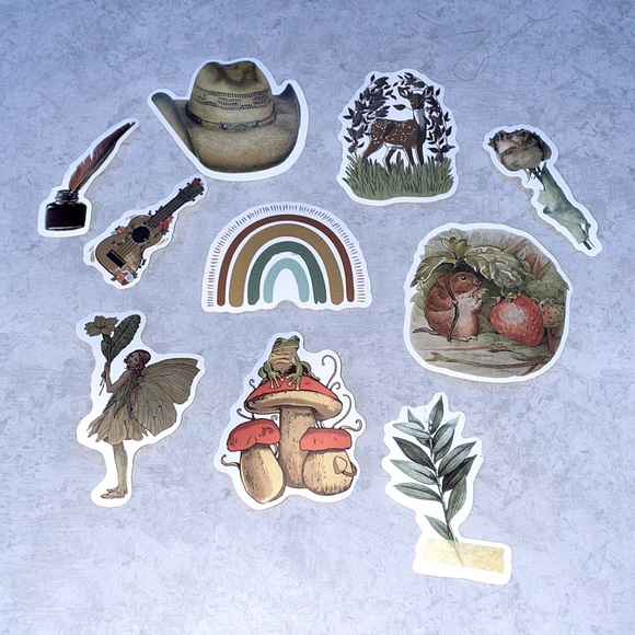 Other - 10pc Cottagecore Sticker Pack Stickers Travel Vintage Soft Aesthetic Retro